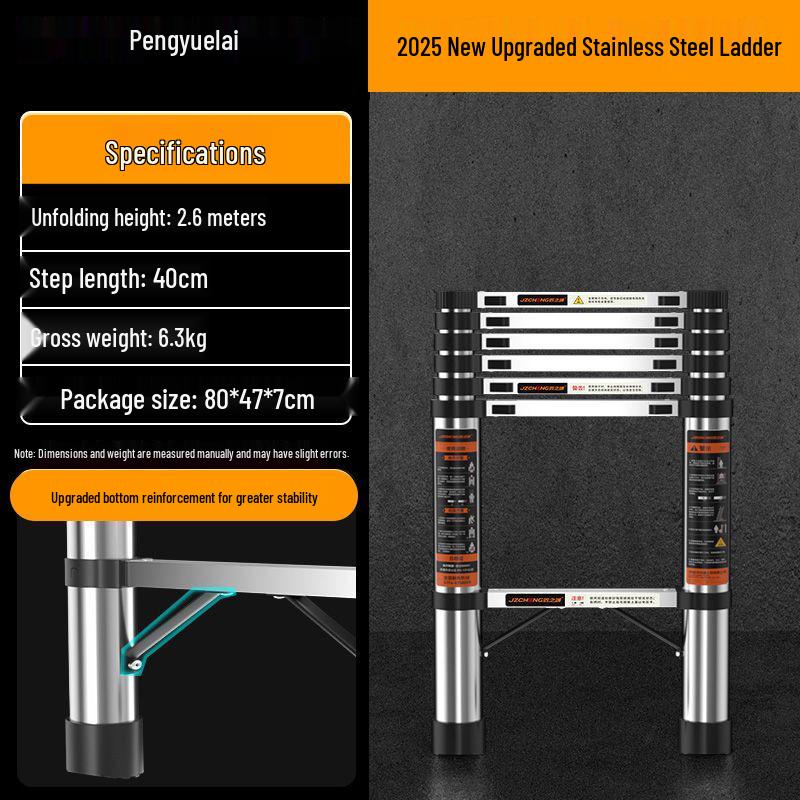 Multi-Functional Portable Telescopic Bamboo Ladder: Household Folding Loft, Step, Engineering, and Lifting Uses