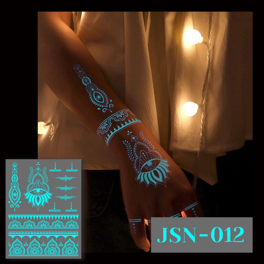 Ruikalong Waterproof Luminous Henna Butterfly Tattoo Stickers for Face and Arm