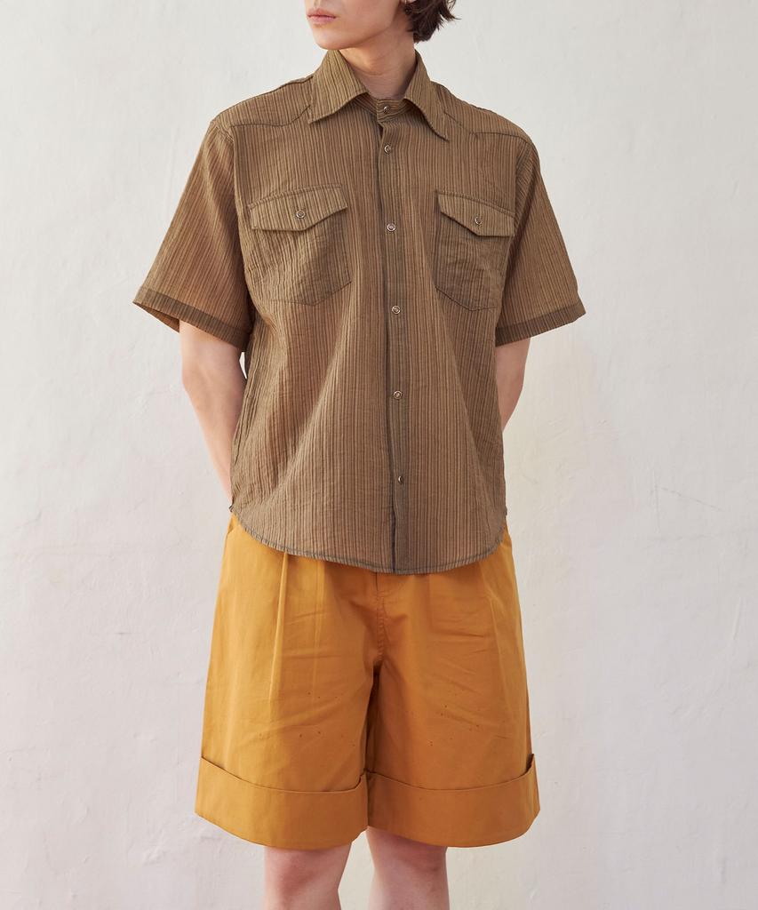 SENTAIR Turn-Up Wide Bermuda Pants_Camel