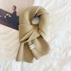 Autumn and winter new soft knit knit groove wool scarf for women, Korean style warm yarn solid color versatile neck warmer