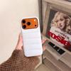 Однотонная кожаная пуховая куртка Противоударный чехол для телефона для iPhone 14/13/Apple 17/16/15 Pro Max