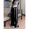 Kumikumi Stylish Lace Casual Pants Women Early Autumn High Waist Loose Track Pants Drooping Wide-Leg Pants