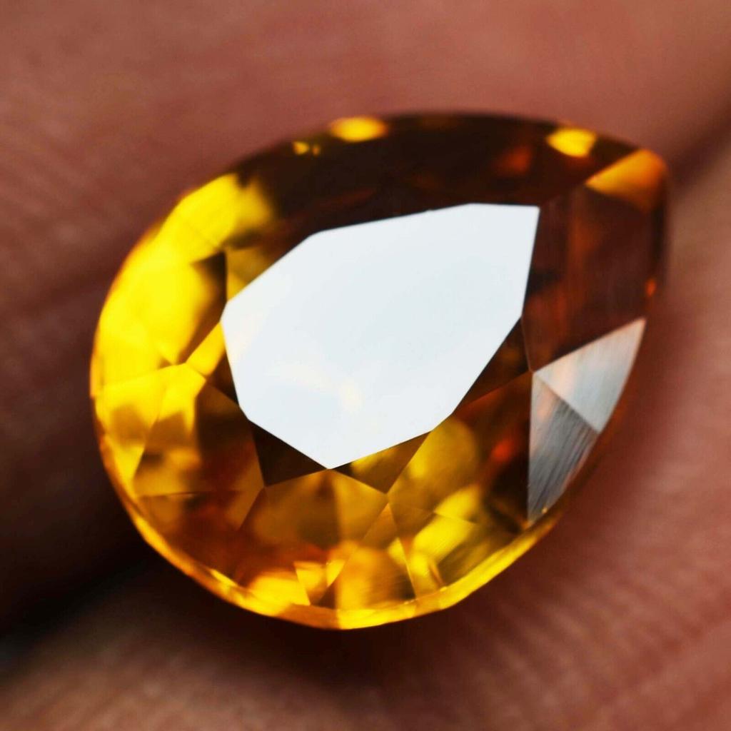 NATURAL Ceylon Sapphire 9.50 Ct Yellow Pear Shape   Loose Gemstone