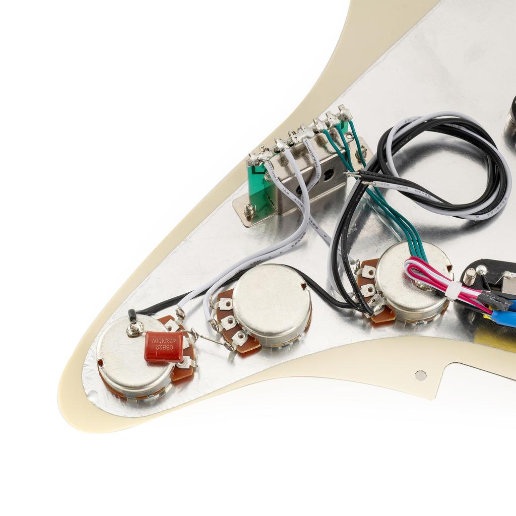 Musiclily SSS Strat Prewired Pickguard Alnico 5 Single Size Humbucker для электрогитары Strat 4P Aged White Pearl Pro-SE ST-DPHA