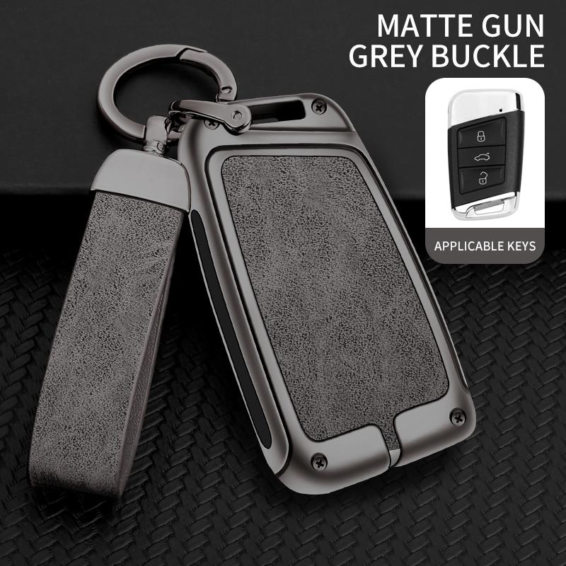 Новый кожаный чехол для ключей из цинкового сплава для VW Volkswagen Magotan Passat B8 Skoda Superb Kodiaq A7, аксессуары для автомобильных ключей