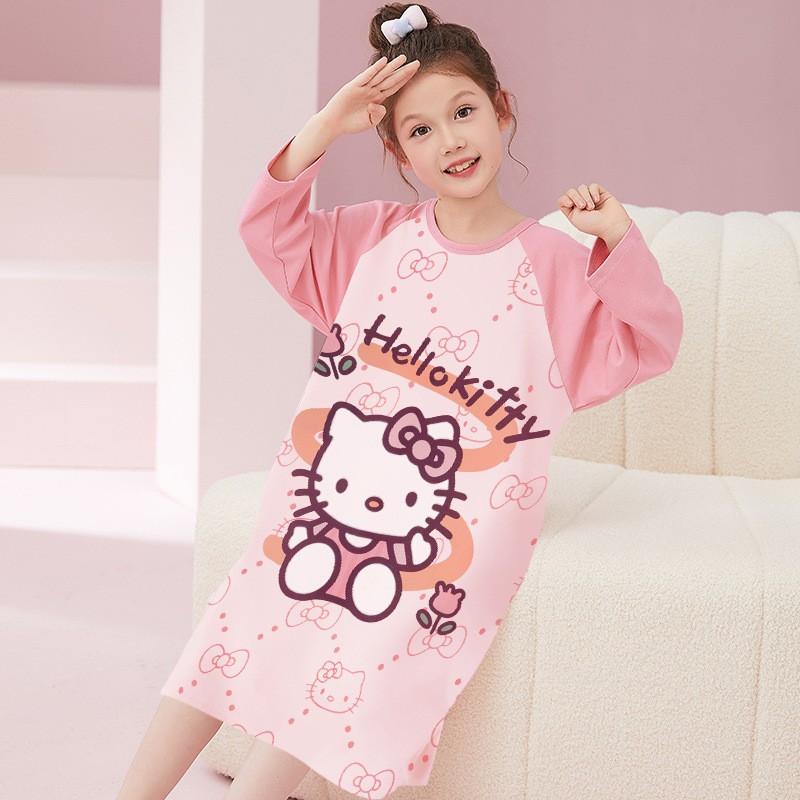 Girls Cotton Long Sleeve Pajama Set Cartoon Print Sleepwear Winter Home Wear