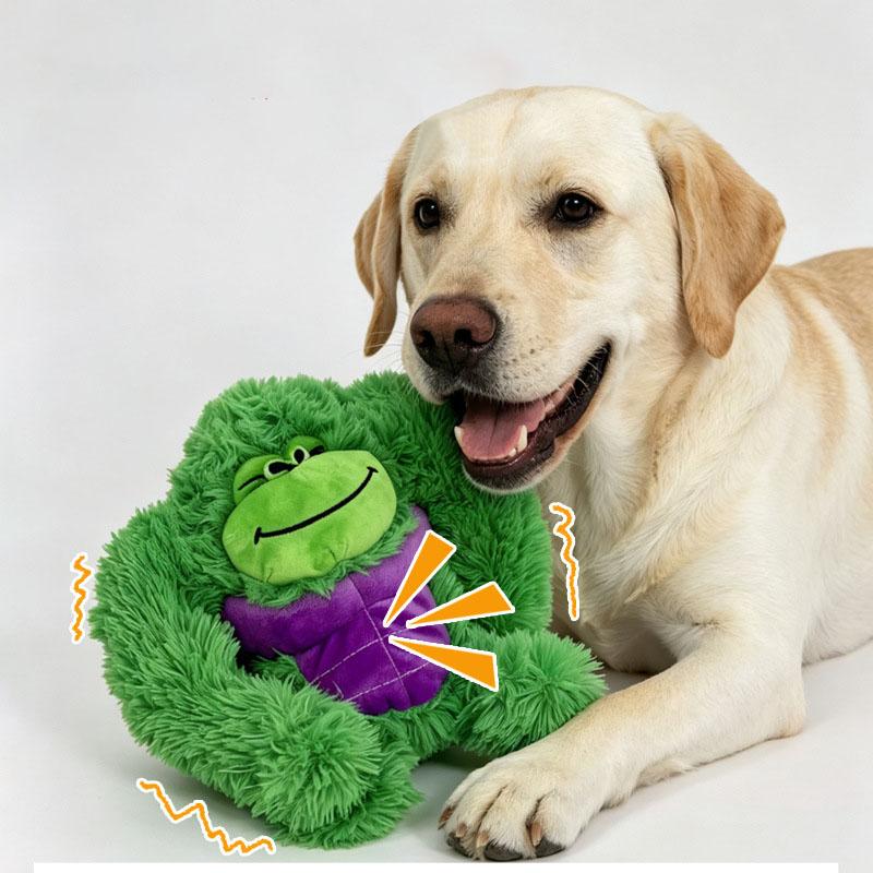 Fun Dog Gorilla Plush Toy with Crumpled Paper Noise, Anti-bite, Interactive Puppy Toy, Decompression