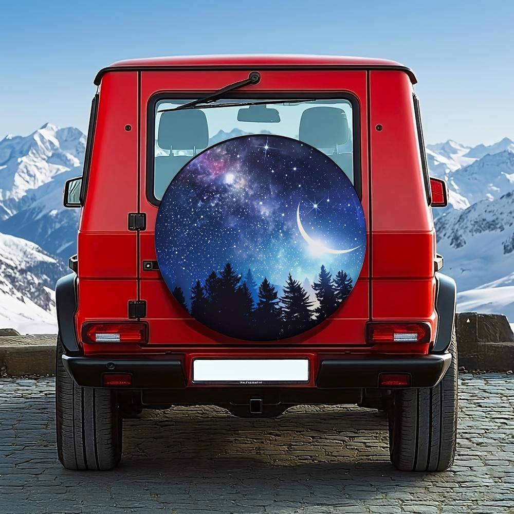 1pc, Universal 14-17 Inch Tire Cover, Ultra-Exquisite Starry Forest Moonlit Night Style, Suitable For Daily Commuting And Outdoo