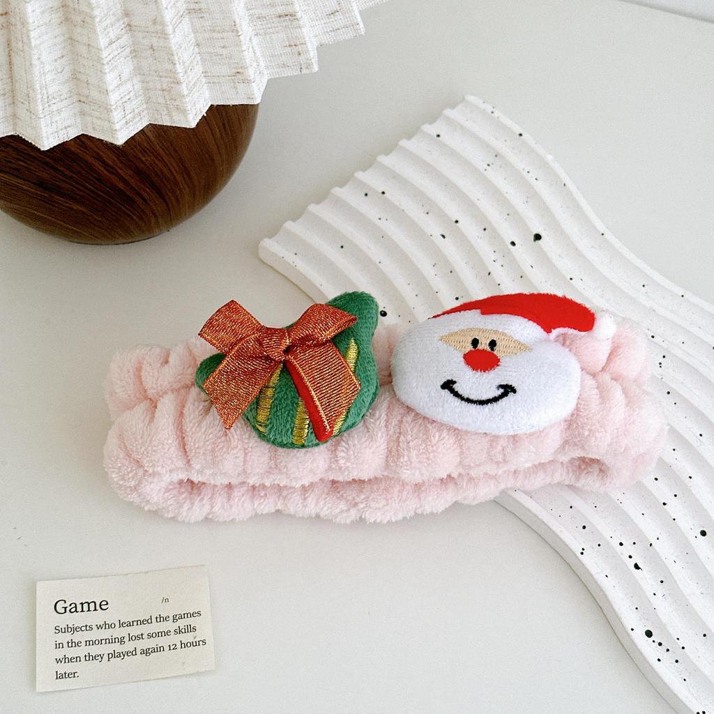 Рождественская плюшевая повязка на голову для макияжа для женщин