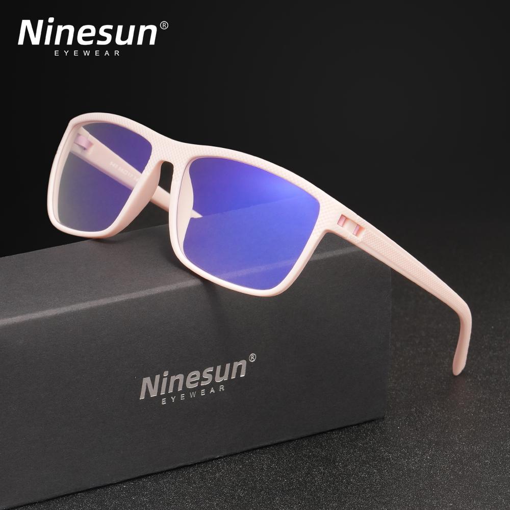 NINESUN Causal Blue Light Blocking Glasses TR90 Frame Women Men Anti Blue Light Eyewear Transparent Lens Optical Eyegalsses