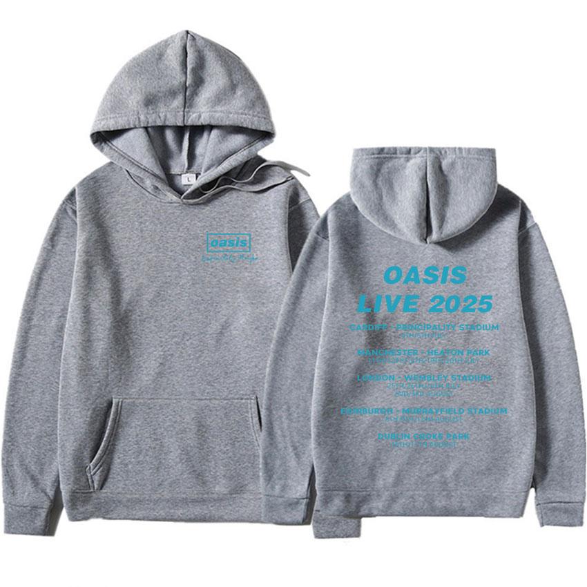 Худи с принтом тура Singer O-Oasis Live 25, мужские толстовки с длинным рукавом, унисекс, флис, свободный пуловер, одежда Y2k