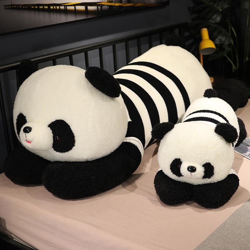 Large Sweater Panda Throw Pillow Plush Toy Doll Black And White Panda Doll Girl Sleeping Doll