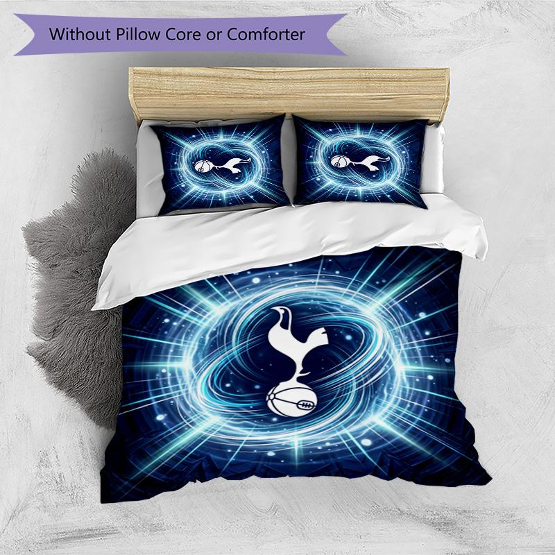 Tottenham Hotspur Pattern Printed 3PCS Bedding Set Soft Skin-Friendly Washable Duvet Cover & Pillowcases Set All Season Bedroom