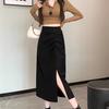 Midi Skirts Solid Color Pleated Elegant Korean Spring Summer Streetwear Casual Skirt Women's Clothing
