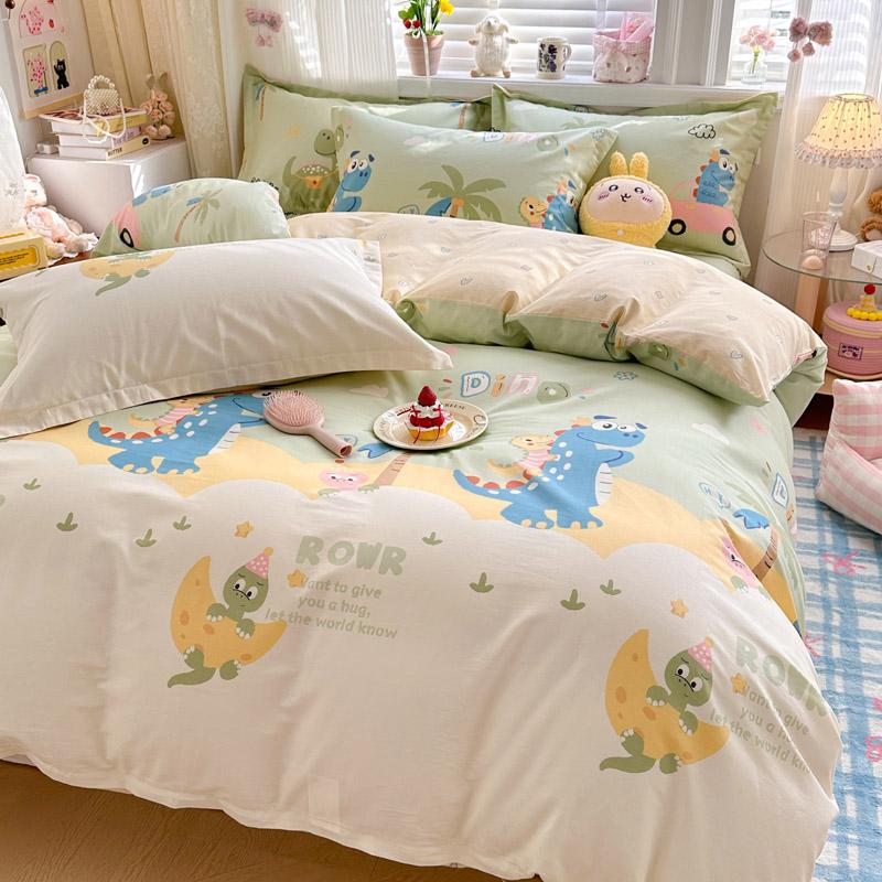 100% Cotton Duvet Cover Soft Breathable Printed Quilt Cover Skin Friendly Comfortable Durable Bedding for Single and Double Beds