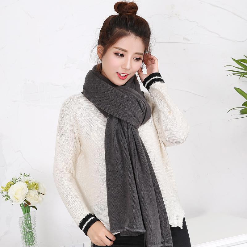 1PC Solid Women Men Scarf Knitted Unisex Thick Warm Winter Long EMA