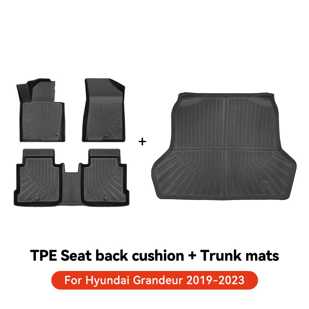 YZ For Hyundai Santa Fe MX5 Sonata Tucson NX4 Kona Grandeur KIA Sorento Car Trunk Mat Luggage Mat TPE LHD Set Floor Liner Mat