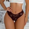 Женские японские кружевные стринги с заниженной талией и промежностью из чистого хлопка