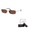 Prada Logo Rectangle Sunglasses Unisex sunglasses Gold 0PR-A60S-ZVN80T