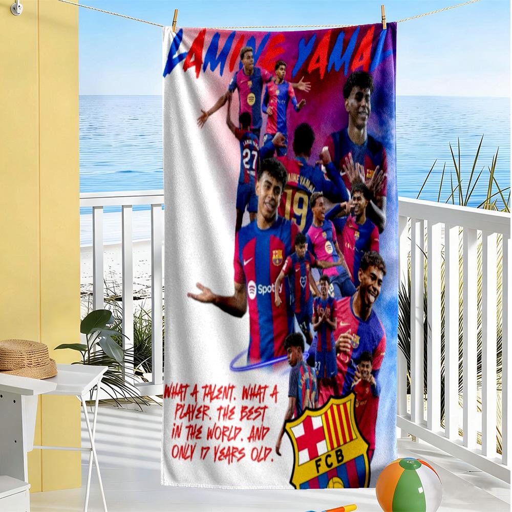 Lamine Yamal Spain's Soccer Star Celebration Beach Towel Super Soft & Absorbent Comfortable Lightweight Perfect for Traveling Yoga Camping and Swimmin
