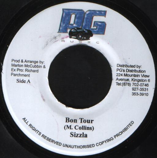 7inch Record SIZZLA / DANNY ENGLISH & EGG NOG - Bon Tour / Real Life NONE PG Music 2004 Jamaica Reggae, Ska & Dub Used