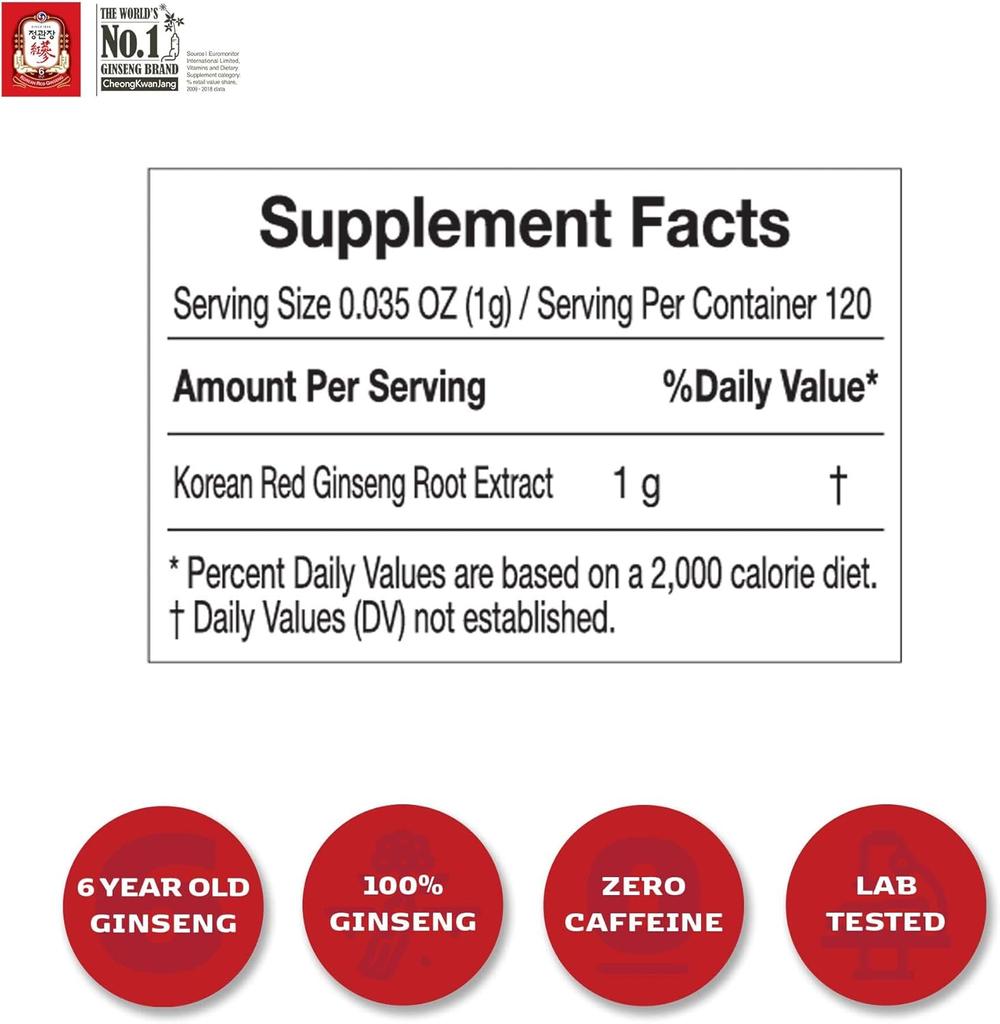 Экстракт красного женьшеня Koren, банка 100 г | Добавка с женьшенем Panax, повышение энергии, выносливость, циркуляция крови, поддержка иммунитета