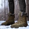 Fashion Winter Men Boots 2025 New Warm Plush Snow Boots Women Outdoor Work High Top Casual Shoes Unisex Non-slip Mid-Calf Boots