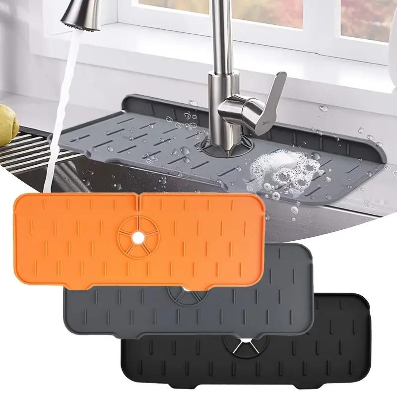 1pc Silicone Waterproof Mat Is Suitable For Faucet Countertops Faucet Anti-splash Mats Wash Basins Anti-logging Water Mats