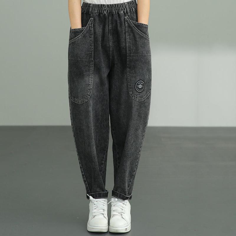 2022 корейские свободные женские шаровары осень-зима повседневные джинсы с высокой талией женские винтажные стильные джинсовые брюки женские