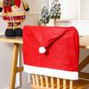 1pc Christmas Chair Covers - Red Non-Woven Fabrics Santa Claus Hat Chair Back Covers for Xmas Decor