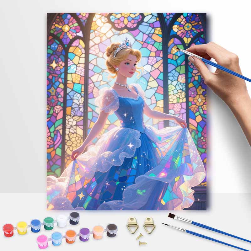 Disney Принцесса масляная живопись ручная роспись раскраска картина ручная работа DIY домашний декор подарок