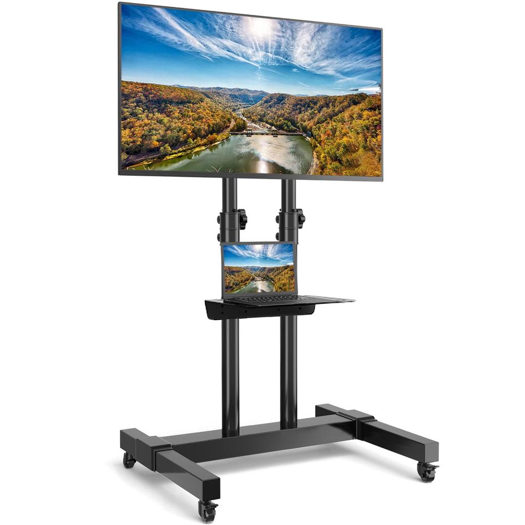 Rfiver TV Stand with TV High Double Support Compatible with Adjustable Includes Load Capacity Up To 40 Kg VESA600X400 Space For Use MT1005 Casters,