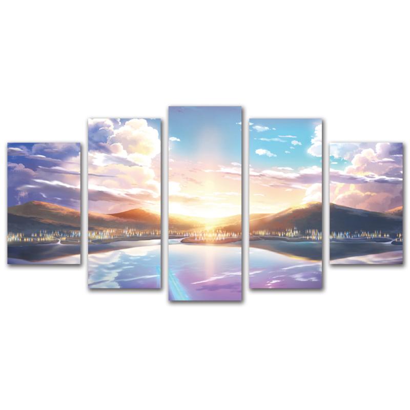 Ваше имя Kimi no na wa Japan Anime Kids Boys Gift 5 шт. Cuadros Wall Art Canvas HD Плакаты Картины Домашний декор фотографии