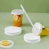 500 Pcs Anti Spill Drink Leak Proof Paper Disposable Cup Sealing Films Coffee Paper Lids  Beverage