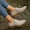 Women's Boots  New Fashion Solid Color Square Heel Casual Outdoor Shoes Women's Comfortable Shallow Boots Zapatos De Mujer