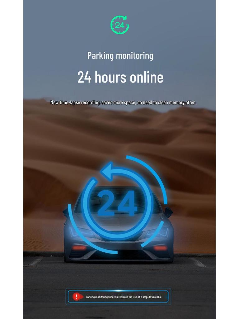 WiFi HD Night Vision Dash Cam with Mobile Linking & USB, 24/7 Parking Monitoring, Hidden Design.