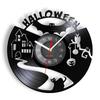 Happy Halloween Night настенные декоративные виниловые пластинки настенные часы череп скелет и призрак винтажные часы ужас украшения настенные часы