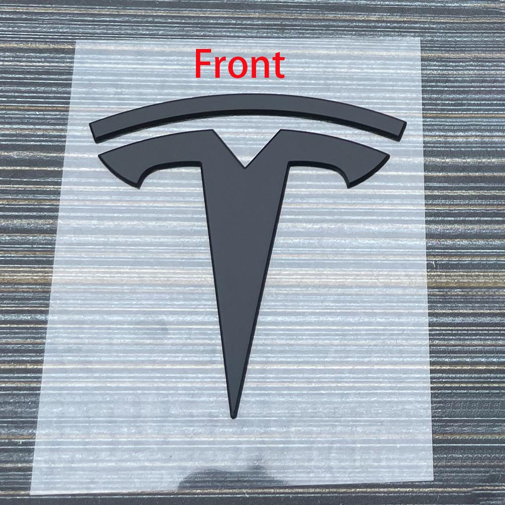 ICTB3 1 pcs suitable for Tesla logo Model 3 Mode Y car front hood logo sticker design, rear trunk badge accessory