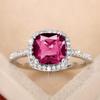 Retro Temperamental Tanzanite Red Square Queen Ring - Fashionable Simple Index Finger Design