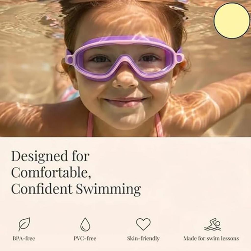 2026 Яркие новые плавательные очки SplashyNew Eyes для детей, Очки с широким обзором, Защита от УФ, Антизапотевание, Для бассейна и открытой воды, для 3-14 лет