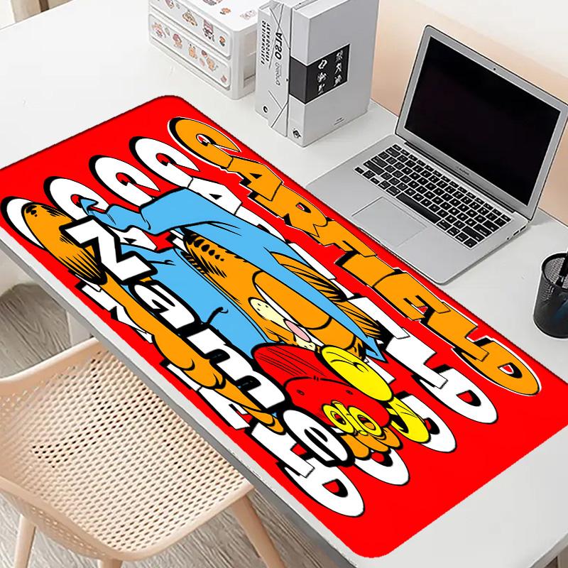 Custom Name Personalized Garfield Pattern Mousepad, Laptop PC Desk Mat, Decorative Desk Mat for Home Keyboard Pad Gift