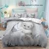 3 шт. Белый Постельный Комплект Милый Маленький Кот 3D Принт Теплый Комплект Пододеяльника Король Королева Двуспальный Односпальный Размер Подарок на День Рождения Декор для Спальни