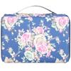 Pencil Case 200 Slots Rose Printed 4‑Layer Zipper Pen Holder Stationery Storage Pocket