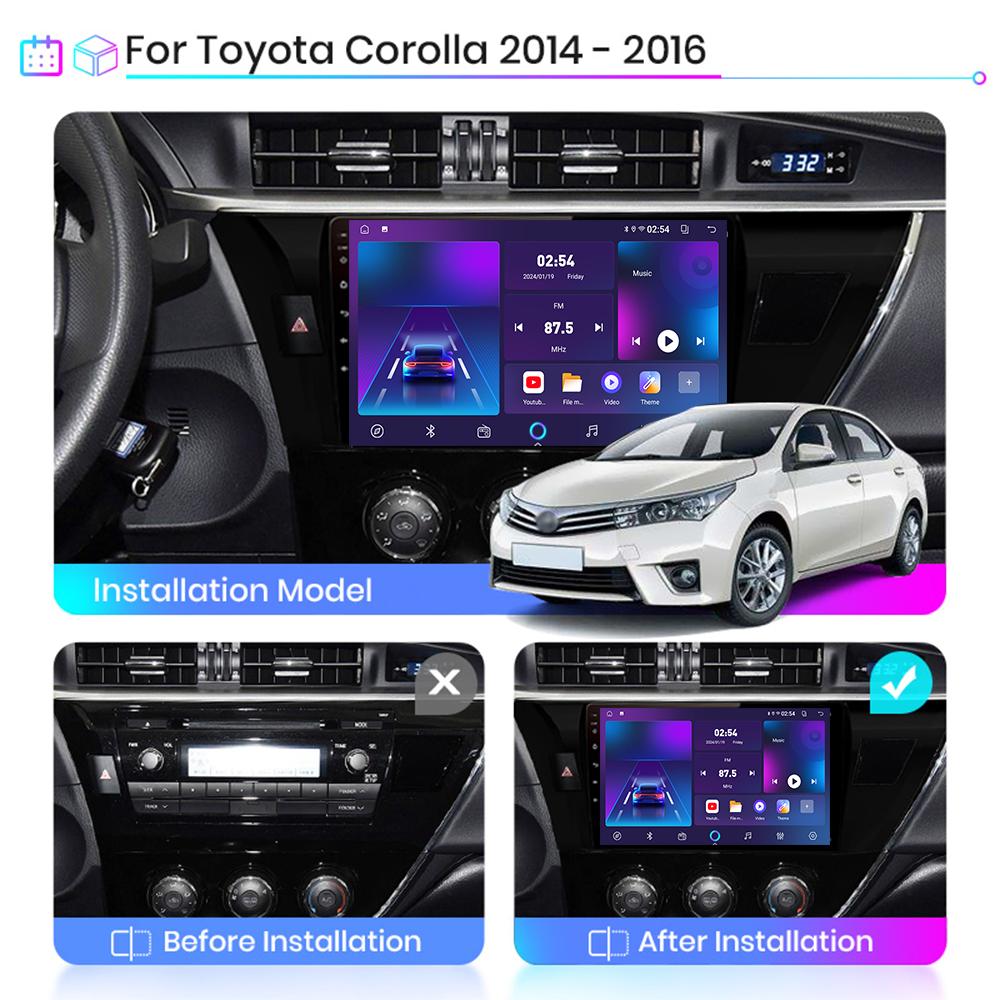 Android Carplay автомобильное радио для Toyota Corolla 2014-2016 мультимедийный проигрыватель головное устройство стерео GPS навигация BT WIFI 4+64 ГБ