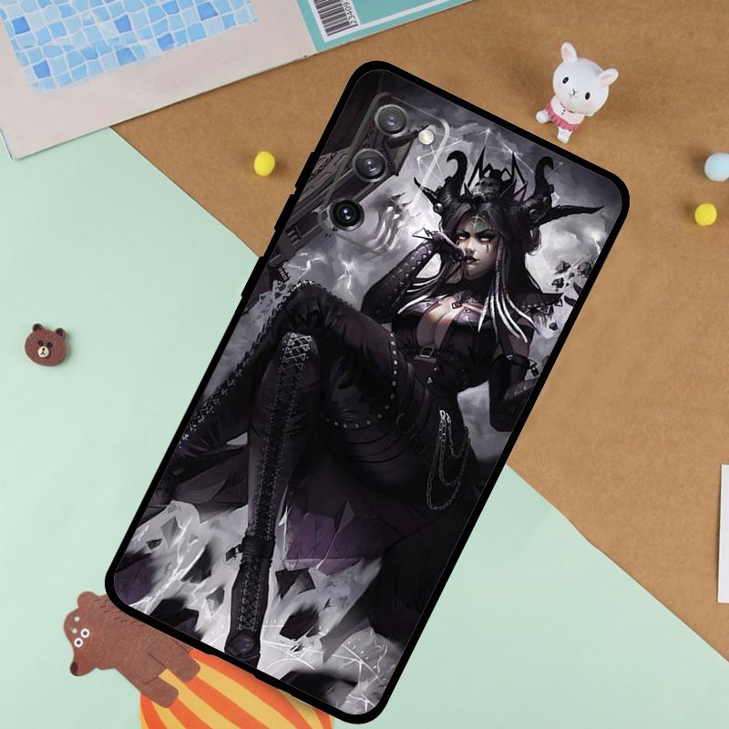 Чехол 'Лунная Ведьма Хоррор' Мягкий для Samsung Galaxy S25 Ultra S9 S10 S20 FE S21 S22 S23 Plus S24 Ultra Чехол Funda