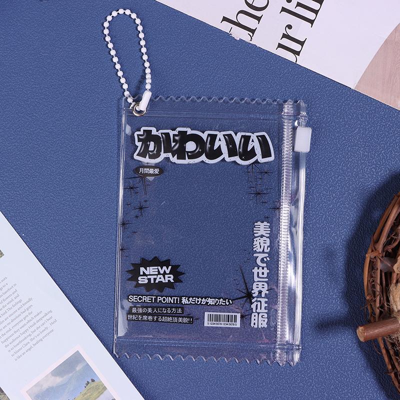 1Pc Cute Transparent Candy Bag Props Badge Storage Display Bag Pendant Protective Shell Card Sleeves Holder Bag