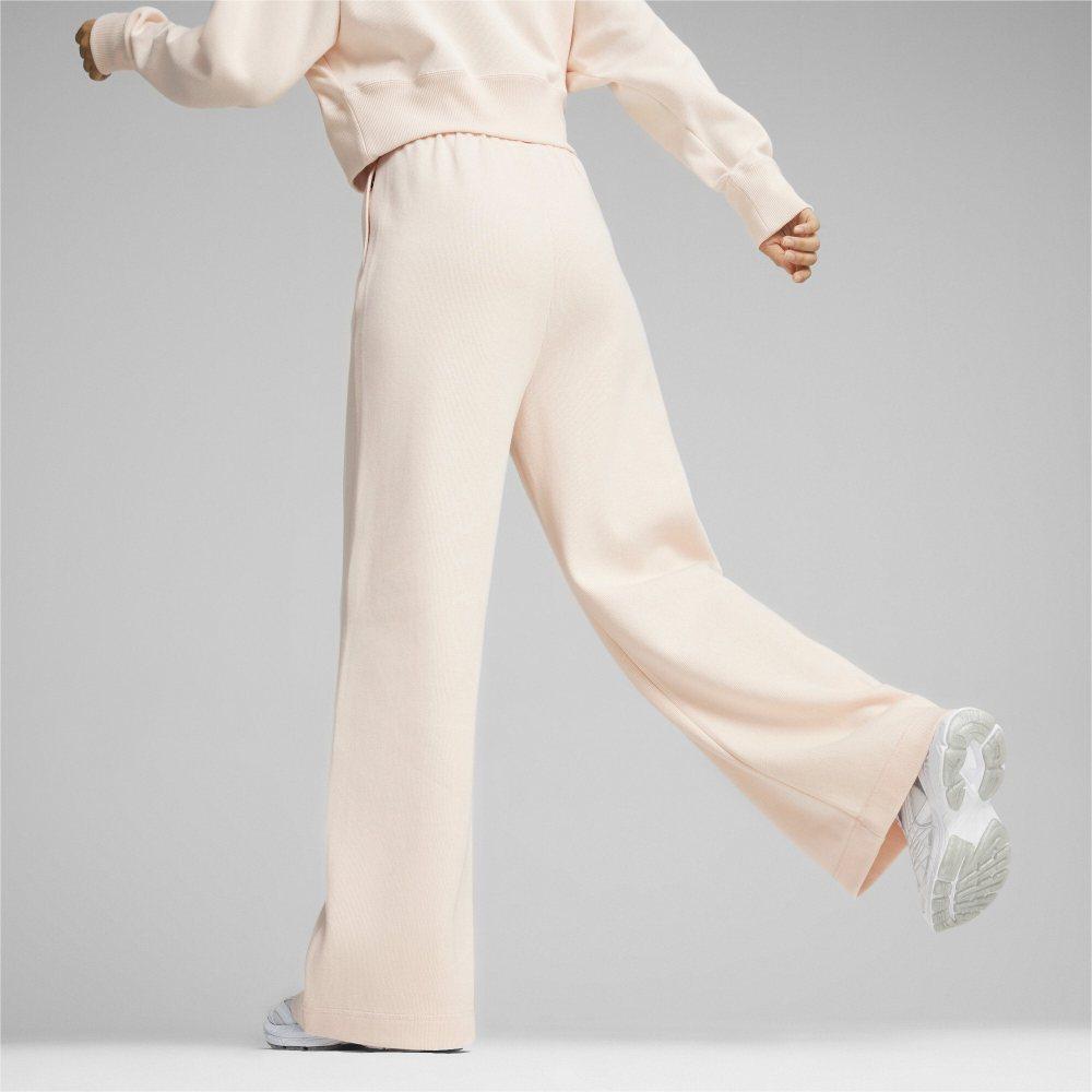 Puma Классические + Свободные спортивные брюки, однотонные, с вышитыми буквами, средней посадкой, на шнурке, повседневные брюки для женщин, персиковые 626045-64