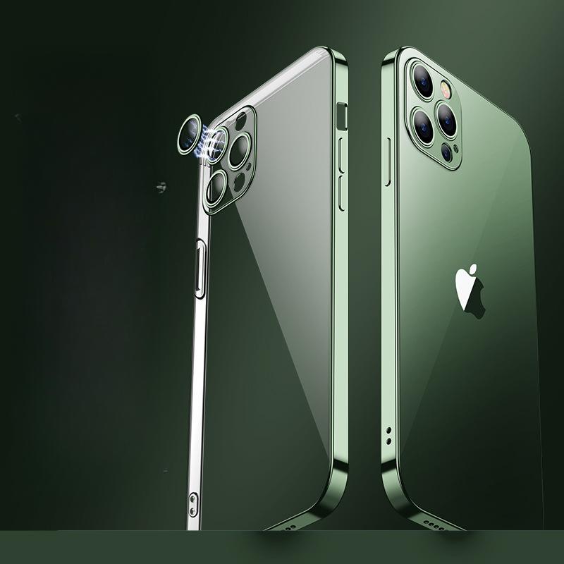 Подходит для чехлов Apple 16, Гальванизированный с плёнкой для линз, Прозрачный чехол для iPhone 15 Pro Max, Полная защита 13/14, Простой и лёгкий