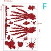 1 Pcs Halloween Decorations Blood Prints Wall Stickers Blood Footprints Ghost Props Easter Stickers Window Stickers