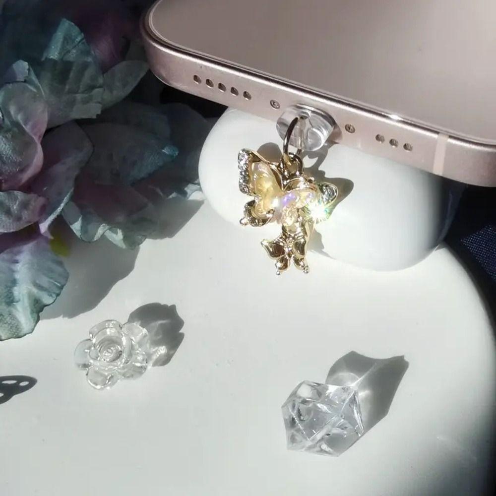 Type-C Butterfly Charge Port Anti Dust Plug Anti-Dust Charm Phone Dust Plug Phone Decorations